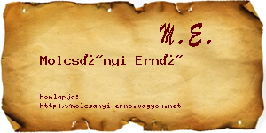 Molcsányi Ernő névjegykártya