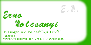 erno molcsanyi business card